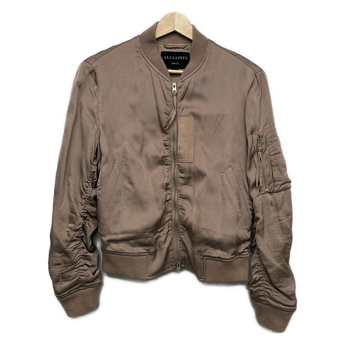 All Saints(オールセインツ) ブルゾン サイズS レディース - ピンクベージュ 長袖/ジップアップ/春/秋 5,256円