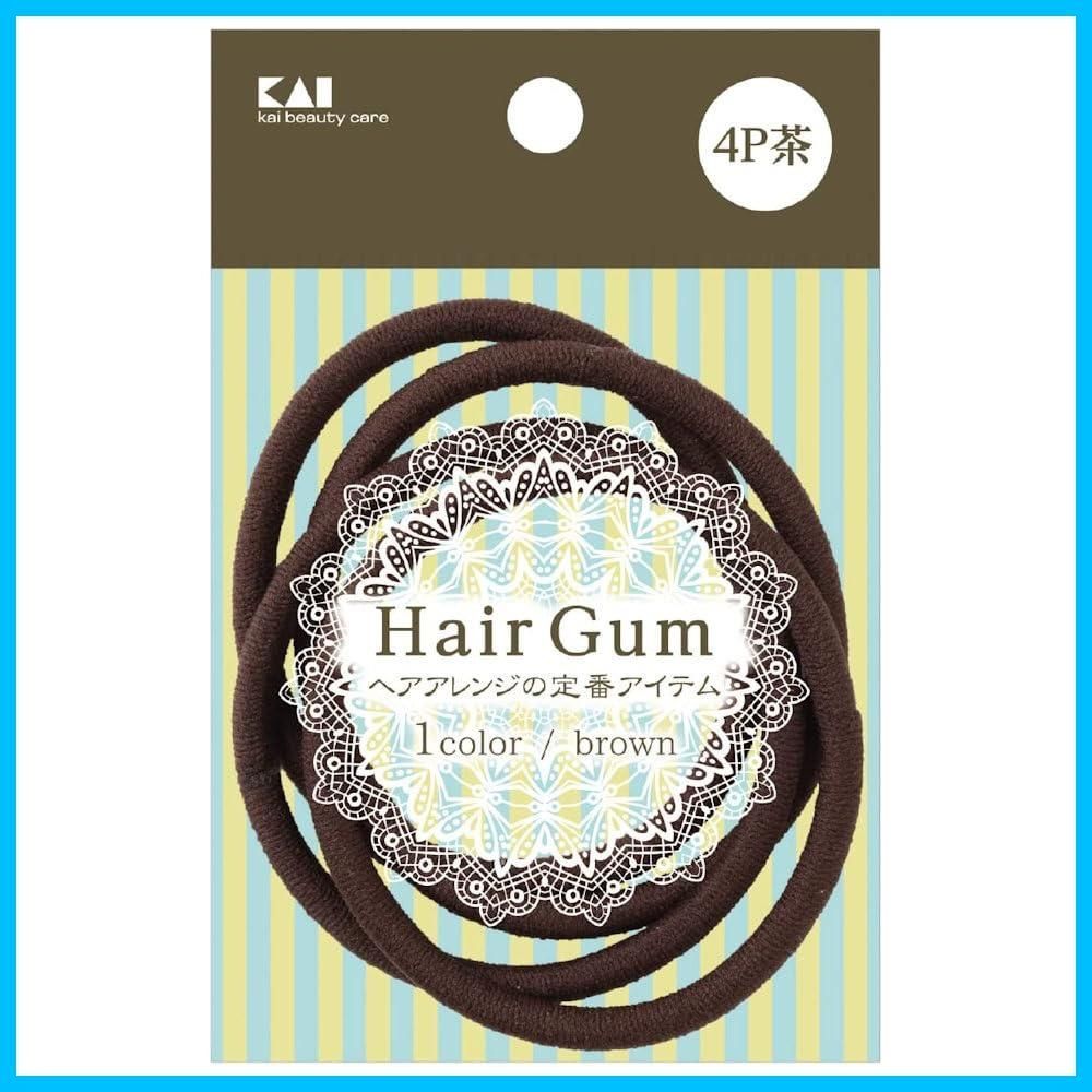 【特価商品】ヘップリング ヘアゴム 貝印 茶 4P