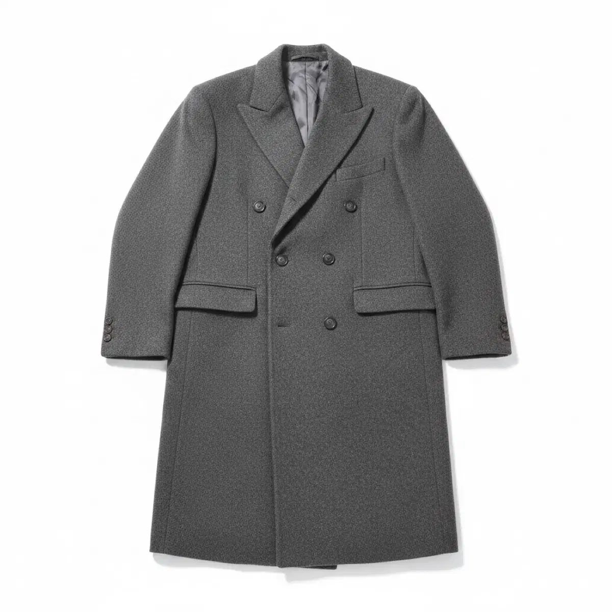 着丈111cm バーバリー カシミヤ50% ロングコート L グレー ウール バーバリー ウール カシミア グレー ダブル ボタン ロング コート 50
