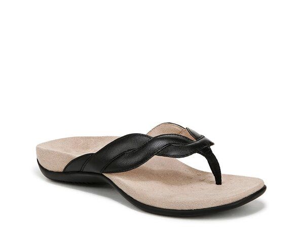 バイオニック レディース シューズ サンダル Vionic Bella Braid Sandal Black Leather ブラック