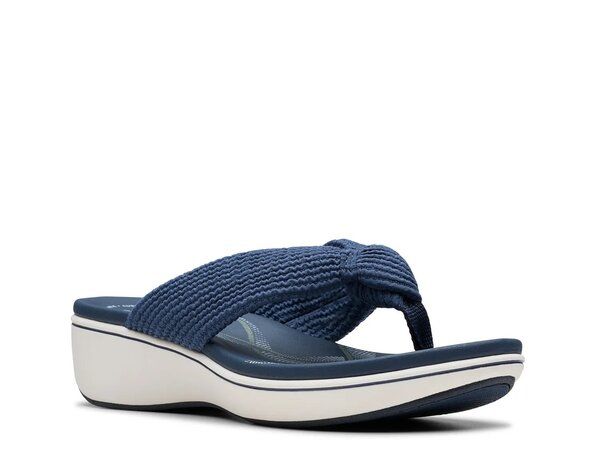 クラークス レディース シューズ サンダル Clarks BreezeRae Erin Wedge Sandal Navy ネイビー