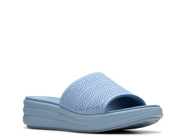 クラークス レディース シューズ サンダル Clarks Drift Twist Wedge Sandal Light Blue ブルー