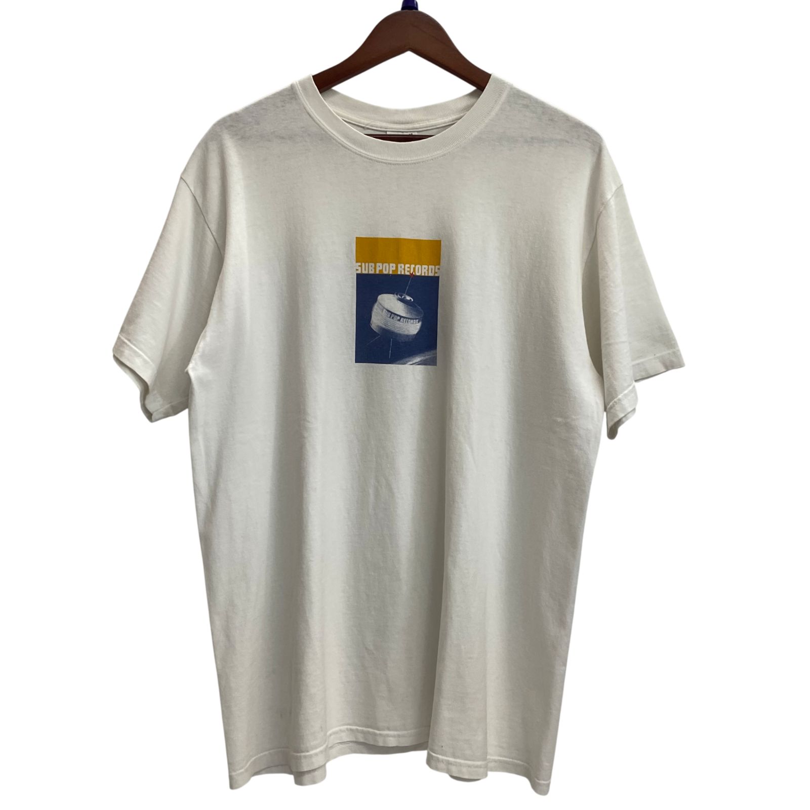 サブポップ SUB POP 90's 00's USA製 両面プリントSUB POP RECORDS Tシャツ ホワイト Lサイズ 201MT-5963 VB