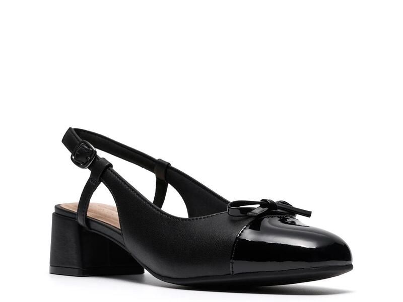 クラークス レディース シューズ パンプス Clarks Iridessa Sling Pump Black Leather ブラック