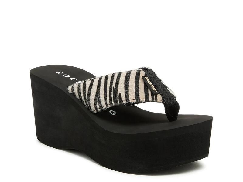 ロケットドッグ レディース シューズ サンダル Rocket Dog Crush Wedge Sandal BeigeBlack Zebra Stripe ブラック
