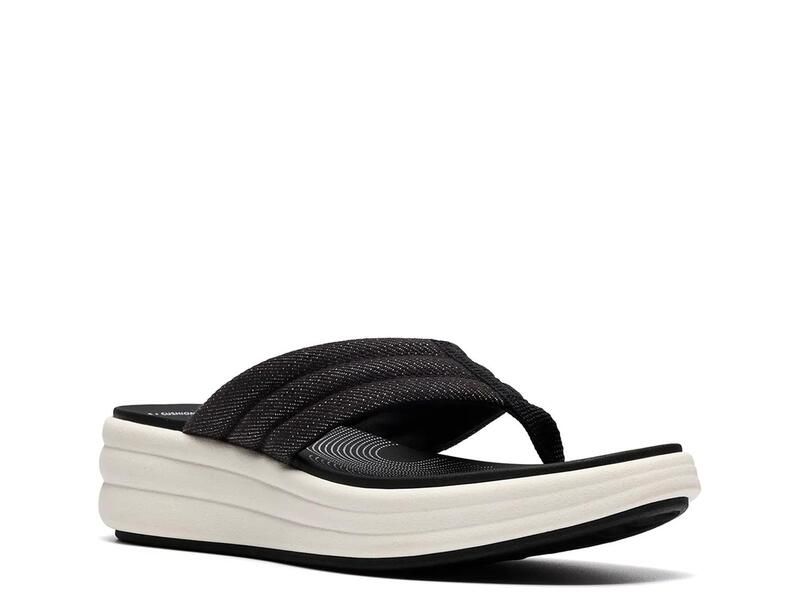 クラークス レディース シューズ サンダル Clarks Drift Carmen Wedge Sandal Black ブラック