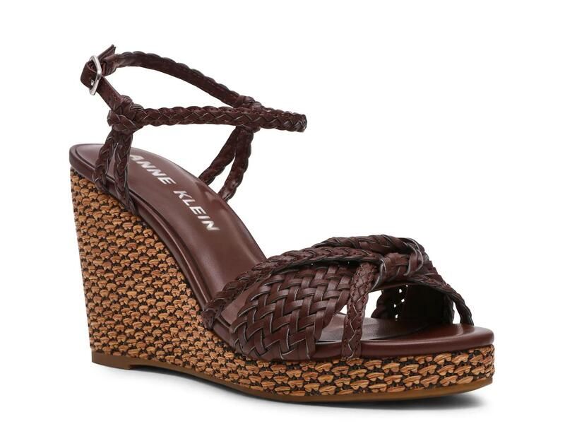 アンクライン レディース シューズ サンダル Anne Klein Vowedge Sandal Chocolate Brown ブラウン