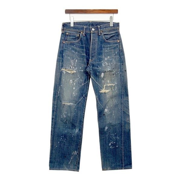 LEVI'S リーバイス ジーンズ デニムパンツ 66501 LVC日本製 1966復刻 Big E ピンク耳 メンズ W32 インディゴ ボトムス DM18811■