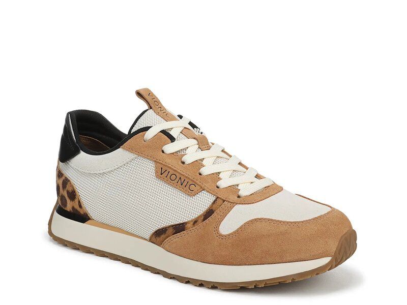 バイオニック レディース シューズ スニーカー Vionic Monarch Sneaker Womens Tan Leopard Print タン