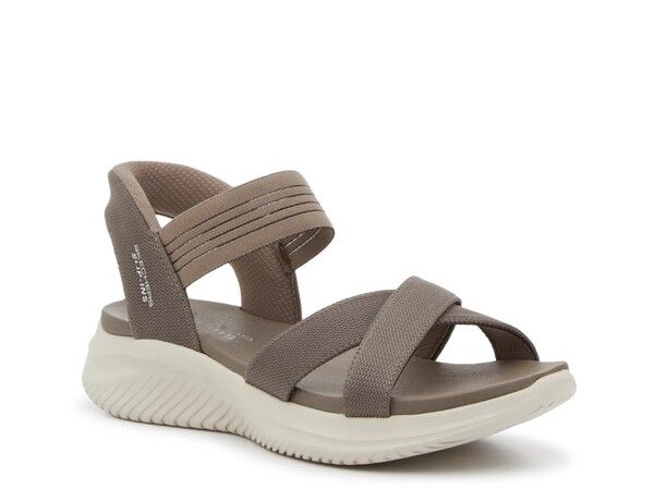 スケッチャーズ レディース シューズ サンダル Skechers Hands Free SlipIns Ultraflex 30 Sandal Dark Taupe トープ
