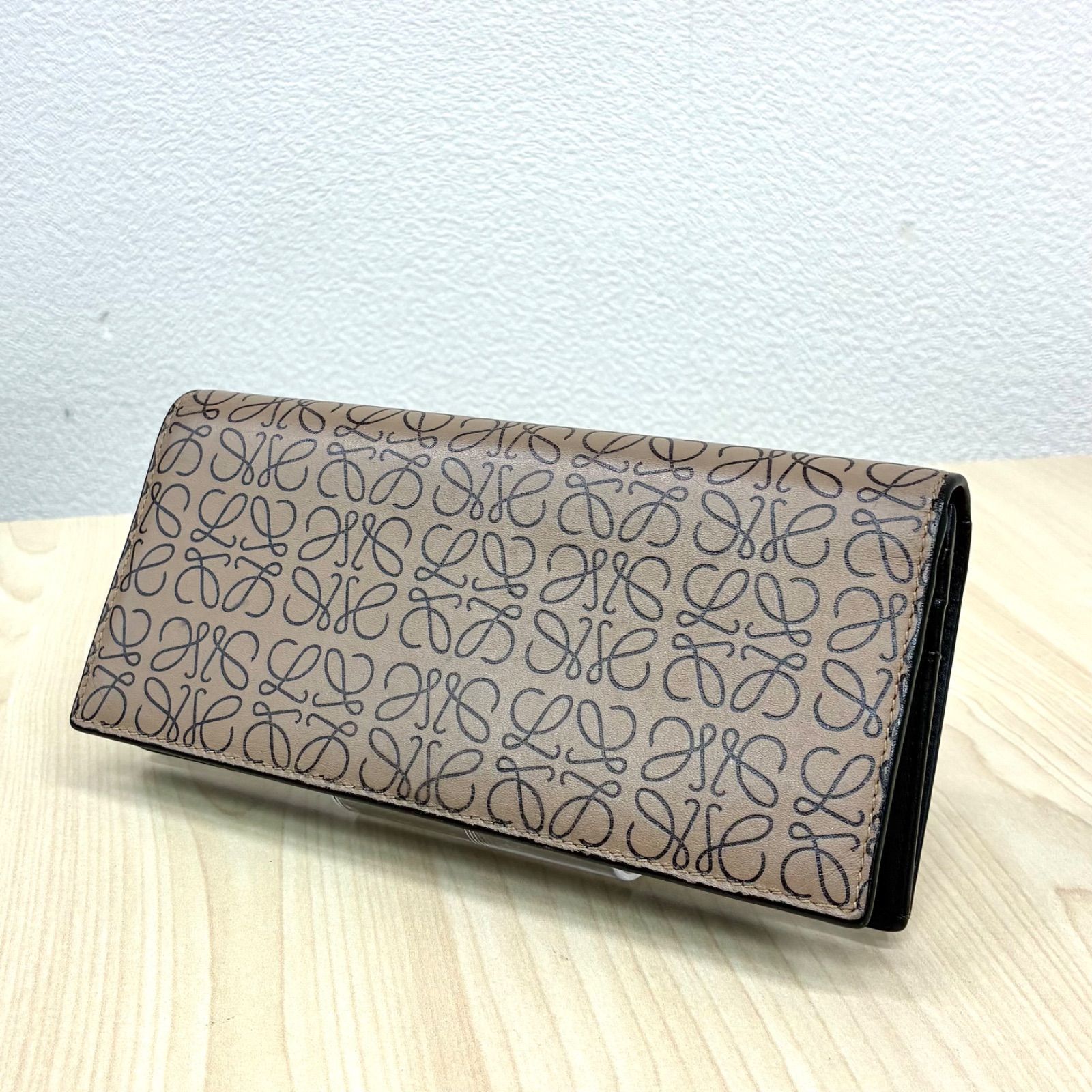 ロエベ LOEWE】101843 リピートアナグラム 長財布 小物 レザー トープ