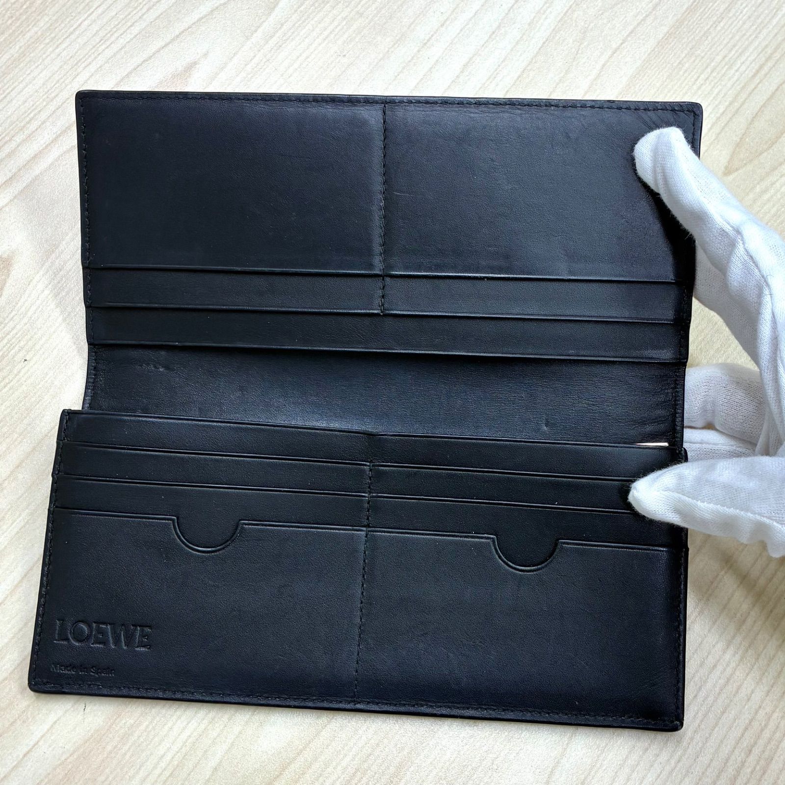 ロエベ LOEWE】101843 リピートアナグラム 長財布 小物 レザー トープ