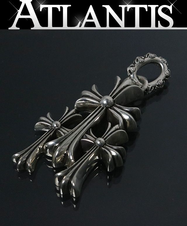 CHROME HEARTS 銀座店 クロムハーツ ラージ 3CHクロス トリプルクロス ペンダント メンズ シルバー SV925 103136