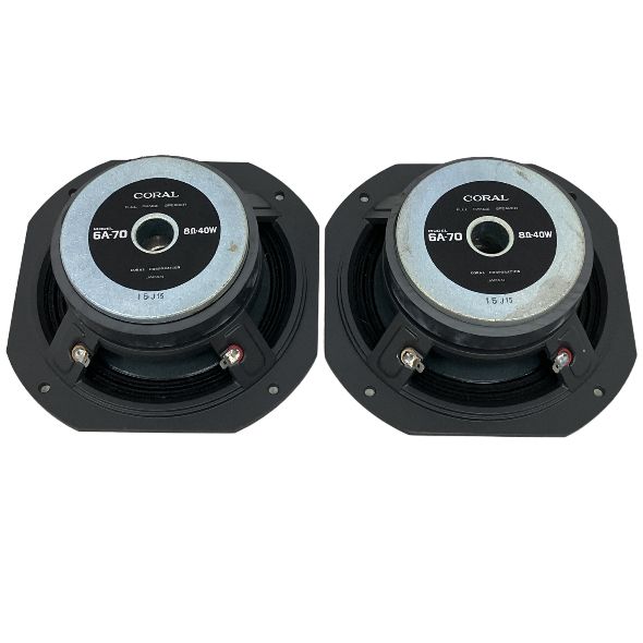 CORAL 6A-70 8Ω-40W フルレンジスピーカー ペア 音響機器 オーディオ ジャンク M11260357