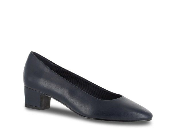 イージーストリート レディース シューズ パンプス Easy Street Prim Pump Navy Faux Leather ネイビー