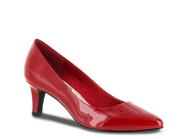イージーストリート レディース シューズ パンプス Easy Street Pointe Pump Red Faux Patent Leather レッド