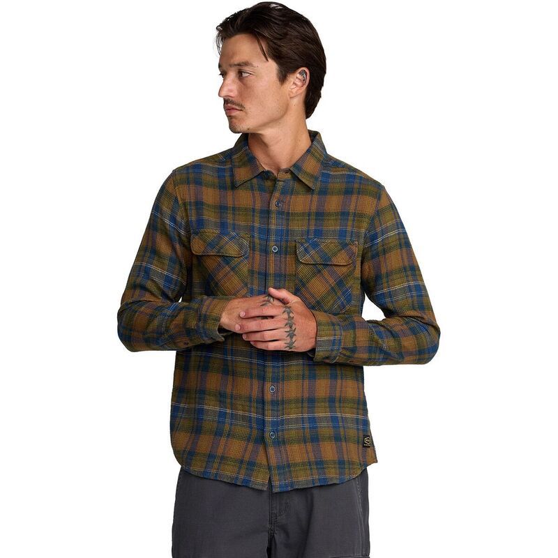 ルーカ メンズ トップス シャツ 長袖 RVCA Dayshift LongSleeve Flannel Mens Olive オリーブ