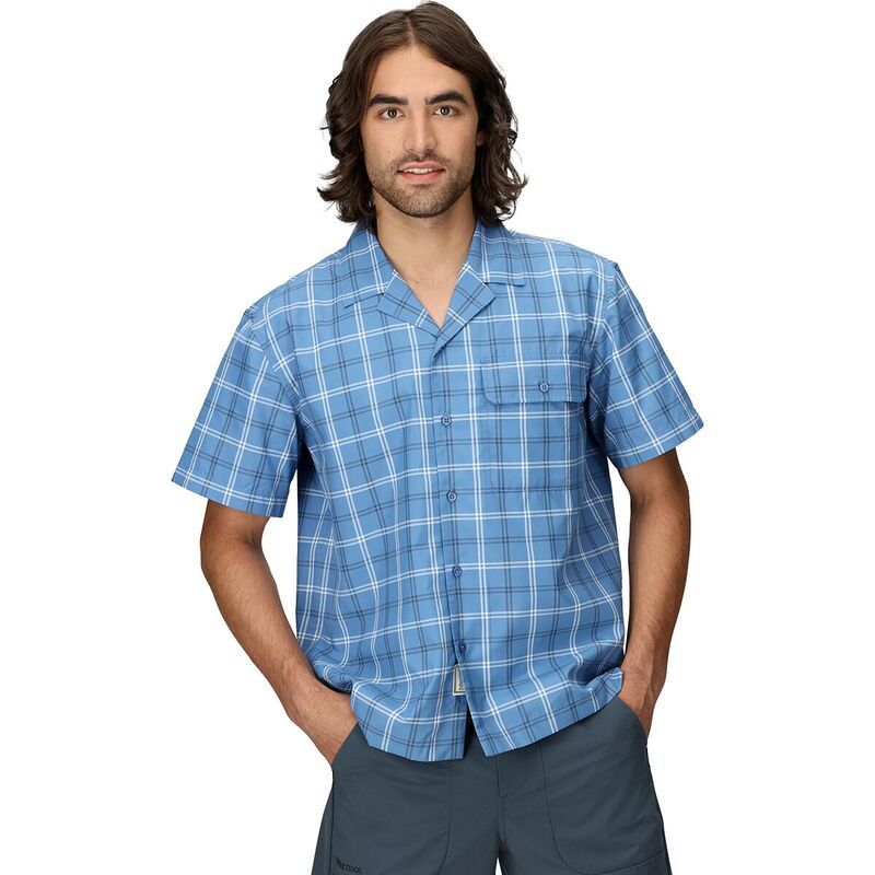 マーモット メンズ トップス シャツ Marmot AirExchange SolarShield Camp Novelty Shirt Mens Rain Cloud Windowpane