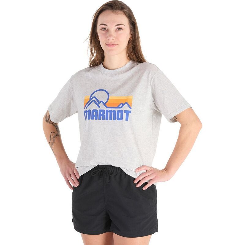 マーモット レディース トップス Tシャツ Marmot Coastal TShirt Womens Light Grey Heather グレー