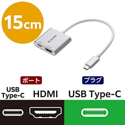 【ゆうパケット対応可】 変換アダプタ TypeC-HDMI AD-CHDMIPD100SVAD-CHDMIPD100SV【エレコム】