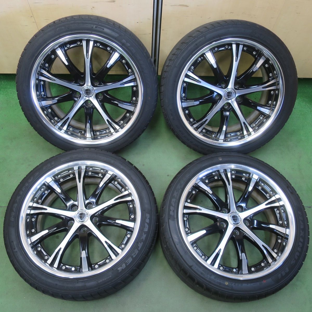 バリ溝！22年！キレイ！9.5分★WORK SCHWERT SW4 245/40R19 マックストレック MAXIMUS M1 19インチ ワーク シュバート PCD114.3/5H★6051506イノ