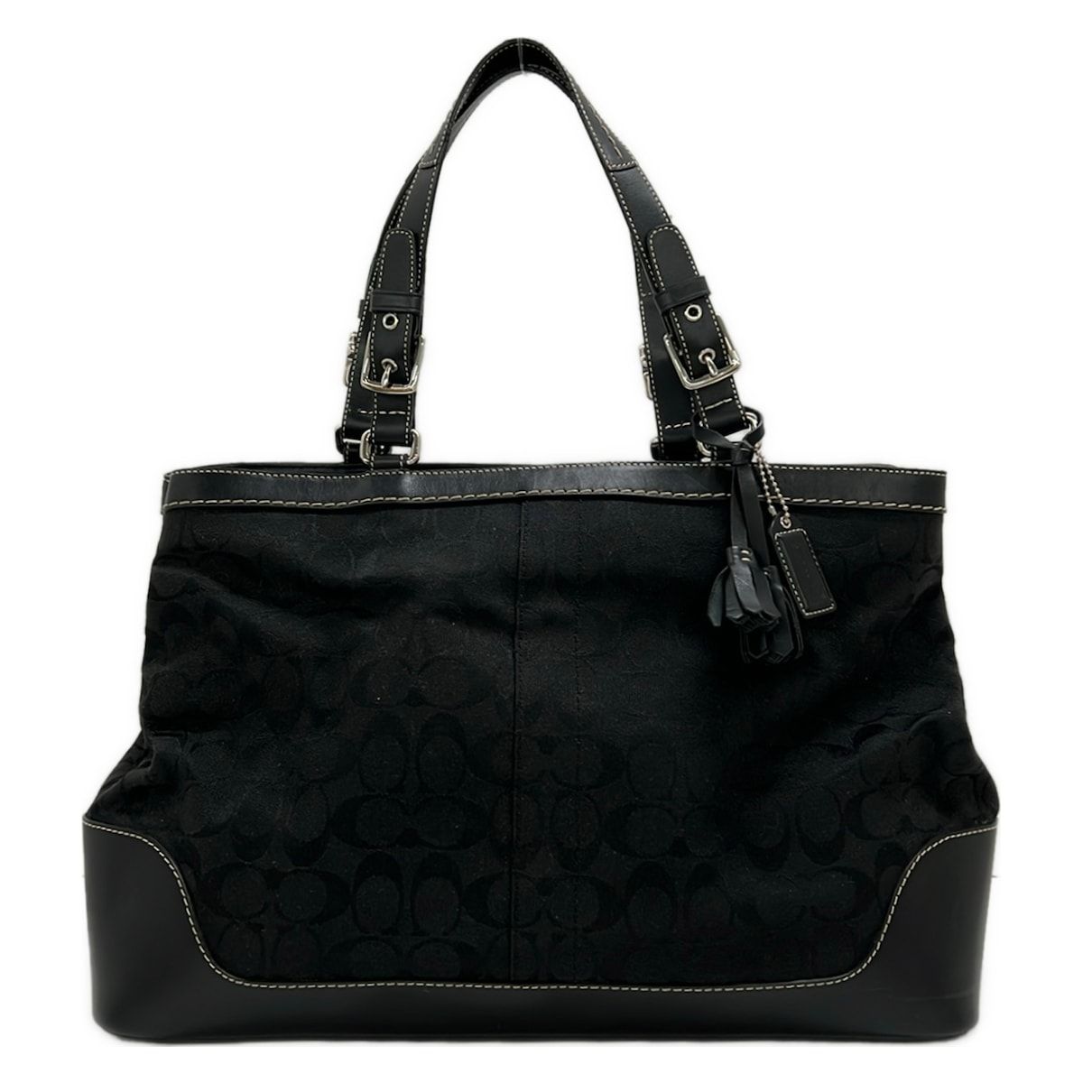 COACH(コーチ) ショルダーバッグ シグネチャー柄 6432 黒 レザー