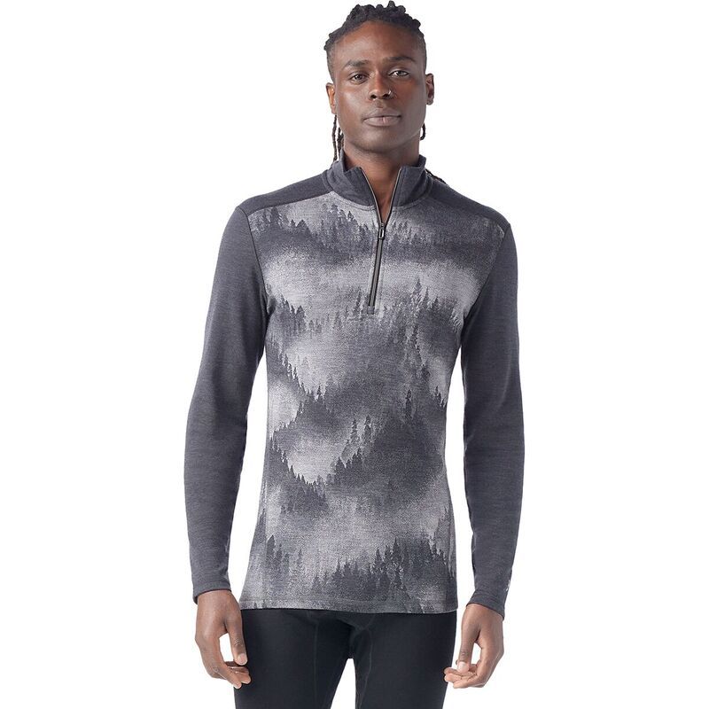 スマートウール メンズ トップス Tシャツ Smartwool Classic Thermal Merino 14Zip Base Layer Mens Charcoal Foggy Pines チャコール