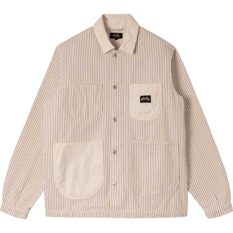 スタンレイ メンズ アウター ジャケット・ブルゾン オーバーオール ジャケット Stan Ray Coverall Jacket Hickory Mix