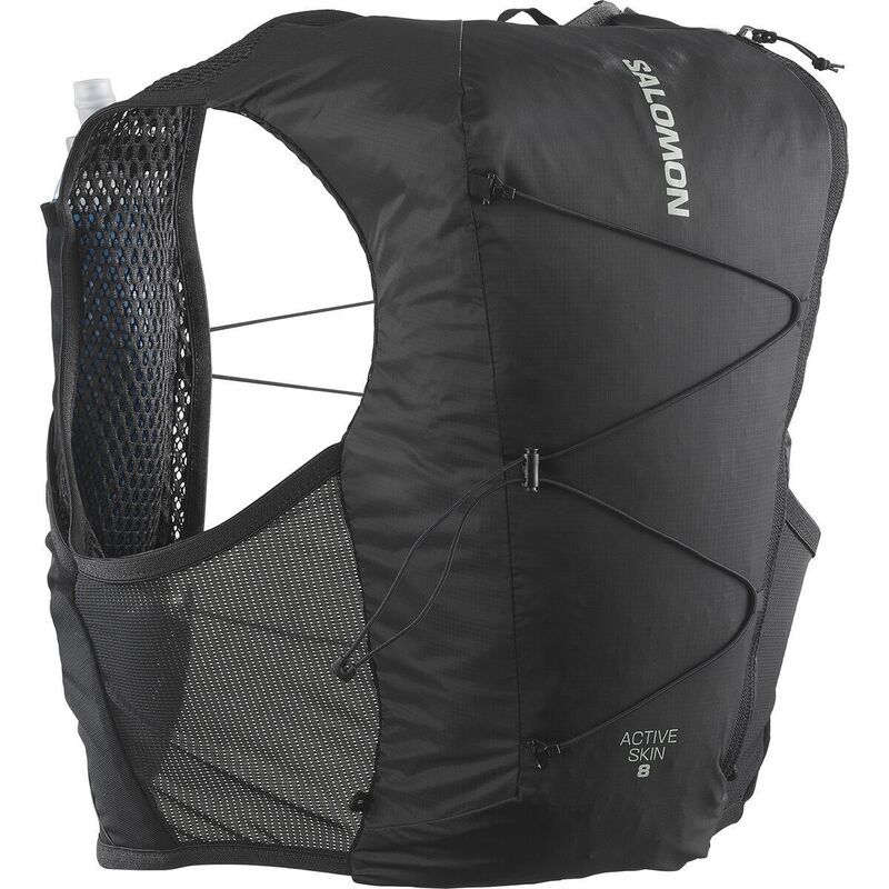 サロモン メンズ バッグ バックパック・リュックサック ベスト Salomon Active Skin 8L Hydration Vest Set BlackMetal ブラック