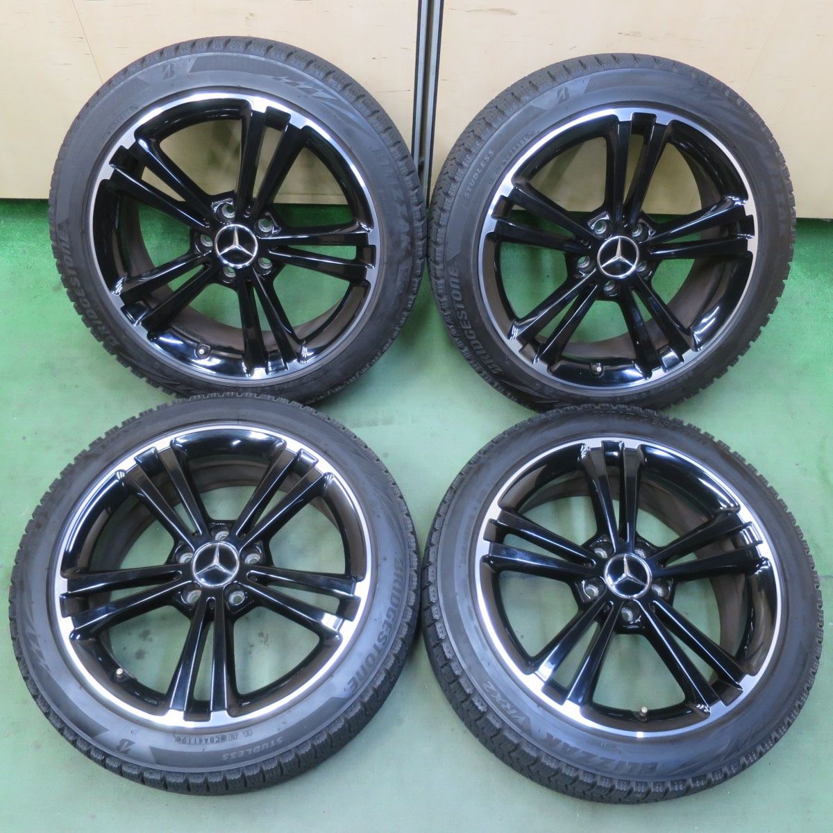 バリ溝！キレイ！9.5分★ベンツ Aクラス W177 Bクラス CLAクラス 純正 225/45R18 スタッドレス ブリヂストン ブリザック VRX2 18インチ PCD112/5H★6051405イス