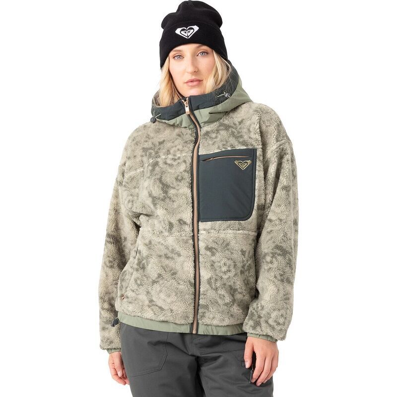 ロキシー レディース アウター ジャケット・ブルゾン Roxy Everest FullZip Hooded Sherpa Womens Olive Combo オリーブ 13,636円