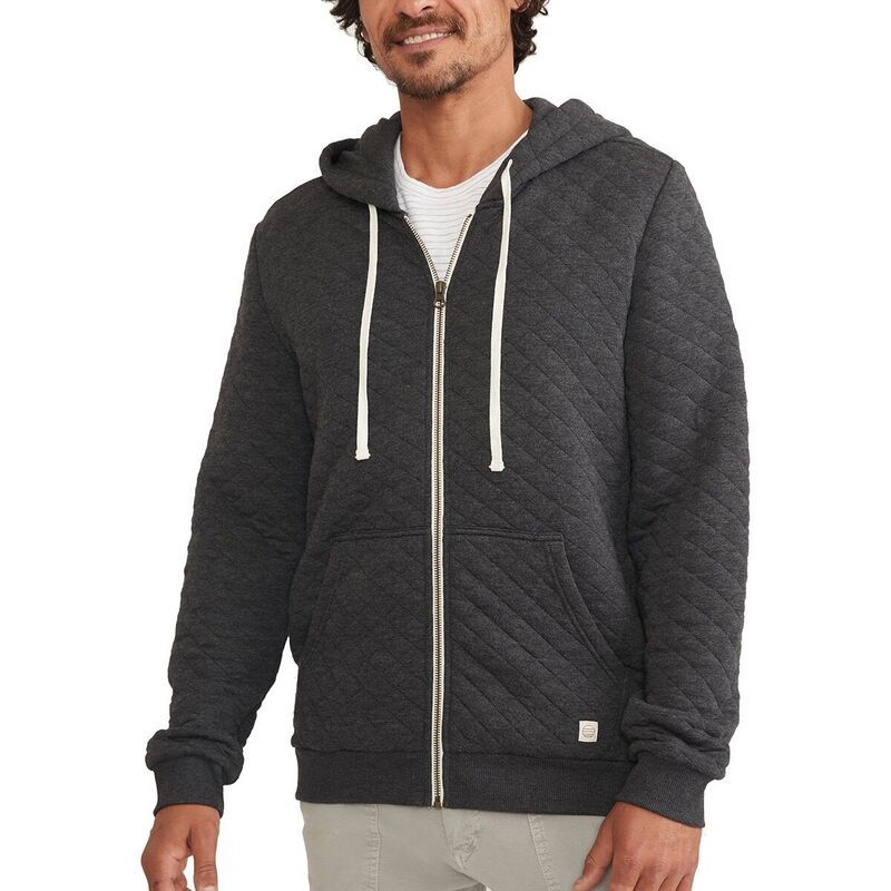 マリーン レイヤー メンズ アウター パーカー・スウェット キルティング パーカー Marine Layer Corbet Quilted Full Zip Hoodie Mens Dark Heather Grey グレー