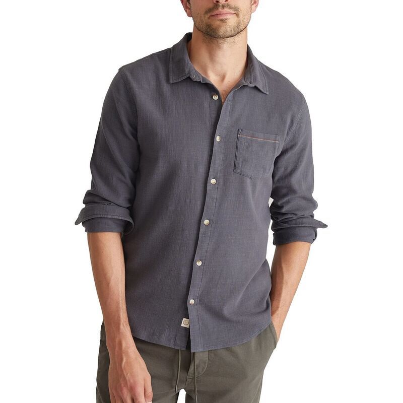 マリーン レイヤー メンズ トップス シャツ 長袖 Marine Layer Solid GD Stretch Selvage LongSleeve Shirt Mens India Ink