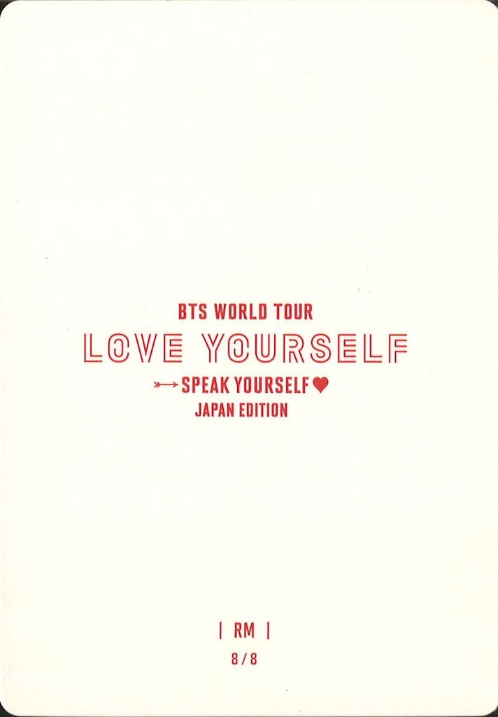 BTS LOVE YOURSELF SPEAK YOURSELF JAPAN EDITION RM ミニフォトカード