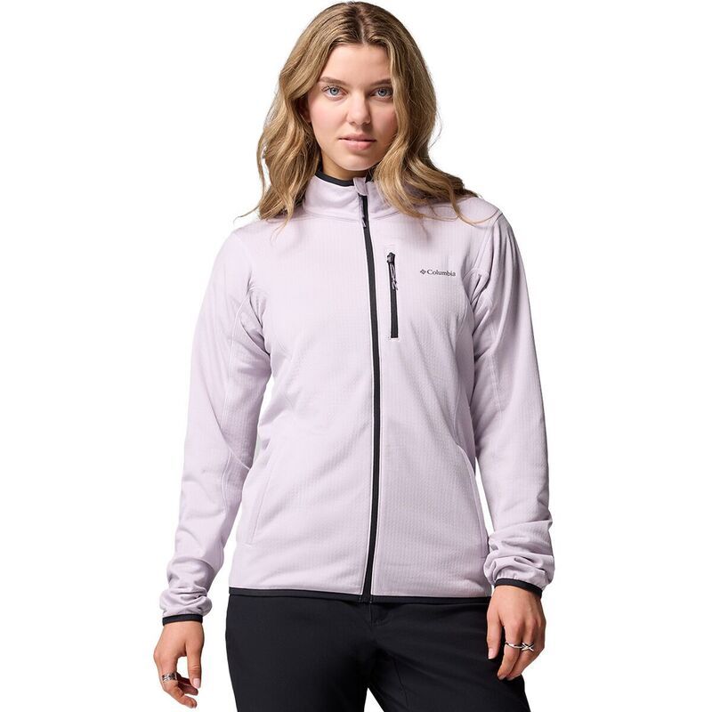 コロンビア レディース アウター ジャケット・ブルゾン フリース ジャケット Columbia Essential Hike Grid Fleece FullZip Jacket Womens Lavender PearlBlack パール