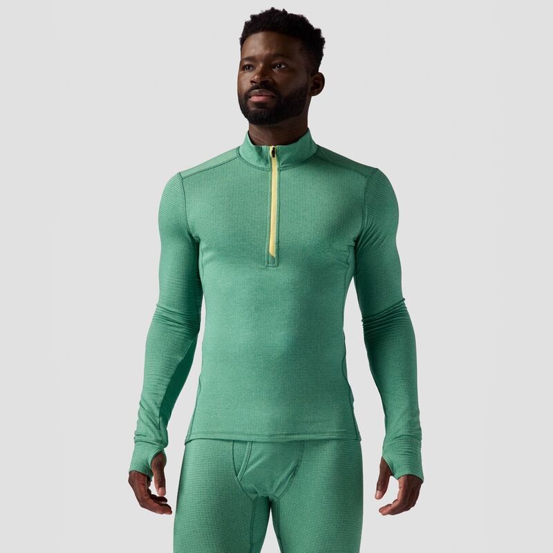 バックカントリー メンズ トップス Tシャツ Backcountry Pines Microgrid UltraLt Baselayer 14Zip Top Mens Gearhead Green グリーン