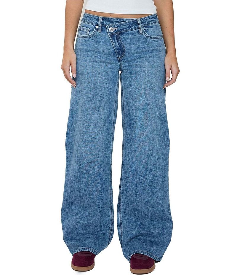 YMI ジーンズ レディース ボトムス デニムパンツ ワイドレッグ アシンメトリー ジーンズ YMI Jeanswear Luxe Bella Asymmetrical Wide Leg Jeans Medium Blue ブルー