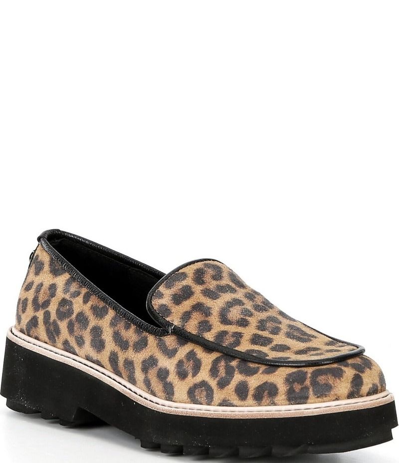 ドナルドプリネール レディース シューズ オックスフォード プラットフォーム スエード ローファー Donald Pliner Peggi Leopard Suede Platform Lug Loafers Leopard アニマル