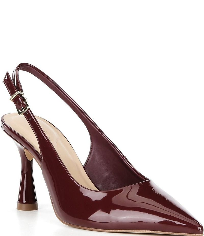 ジャンビニ レディース シューズ ヒール Gianni Bini Ellanor Patent Pointed Toe Slingback Pumps Vino Rojo