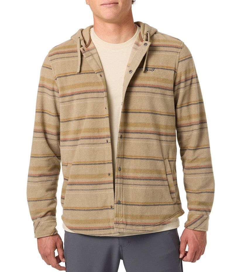 オニール メンズ アウター ジャケット・ブルゾン フーデッドジャケット フリース ジャケット ONeill Canyons Long Sleeve Superfleece Hooded Jacket Khaki カーキ