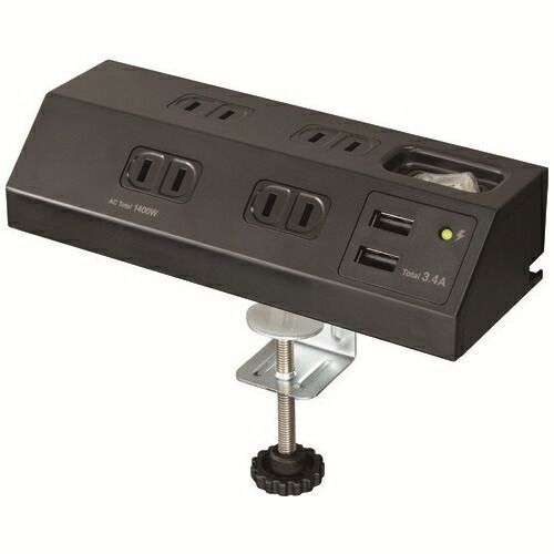 集中スイッチ付デスクUSBタップWLS-DS4232SUA(BK)WLS-DS4232SUA(BK)【朝日電器】