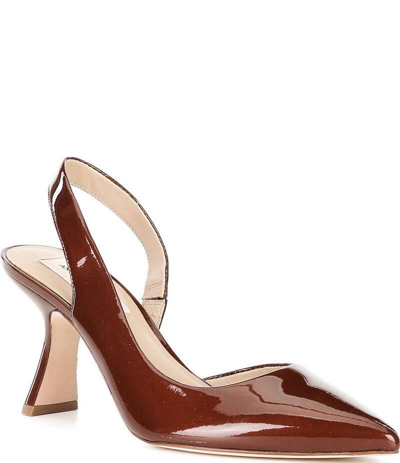 アントニオ メラーニ レディース シューズ パンプス レザー Antonio Melani Kacy Slingback Patent Leather Pumps Brandy Brown ブラウン