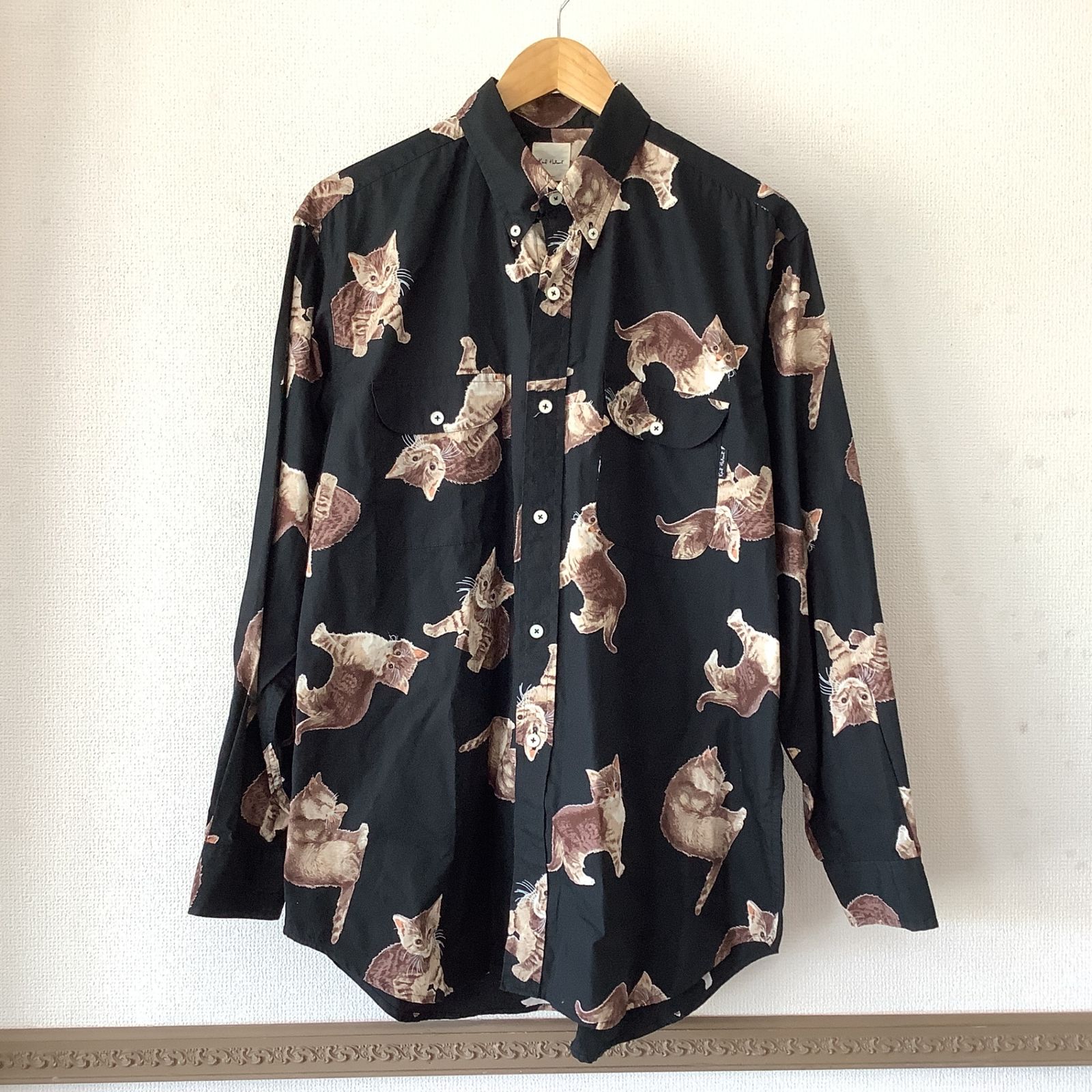 5224 Karl Helmut カールヘルム ネコ 猫 子猫 ボタンダウンシャツ 長袖