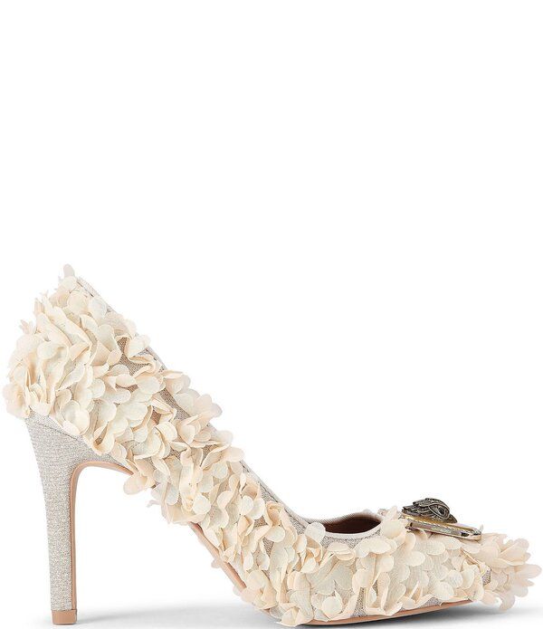 カートジェイガーロンドン レディース シューズ ヒール ロゴ Kurt Geiger London Pimlico Flower Ornamented Logo Hardware Court Pumps Beige Combo ベージュ