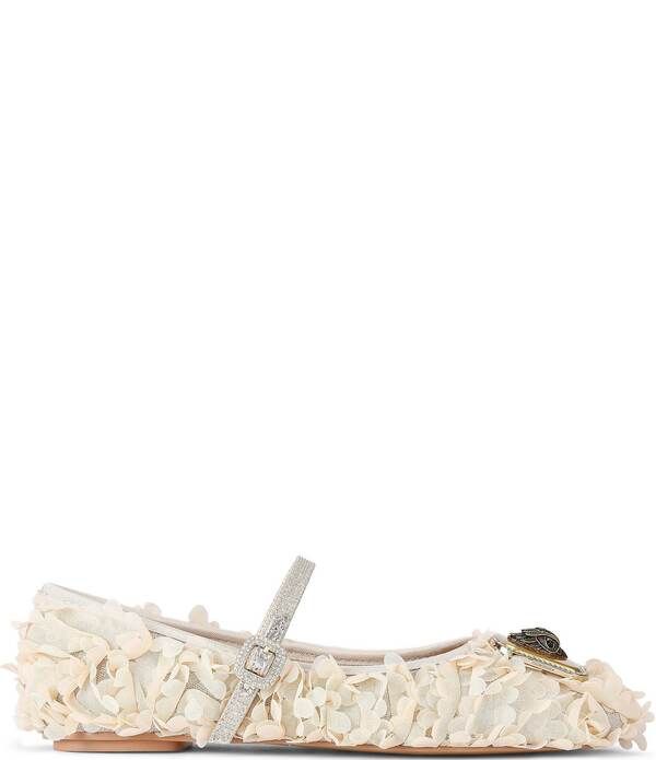 カートジェイガーロンドン レディース シューズ パンプス ロゴ Kurt Geiger London Pimlico Flower Embellished Logo Hardware Mary Jane Ballet Flats Beige Combo ベージ