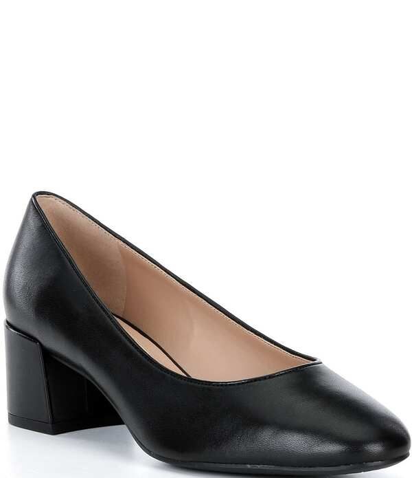 コールハーン レディース シューズ ヒール レザー Cole Haan GoTo Shayla Leather Block Heel Pumps Black ブラック