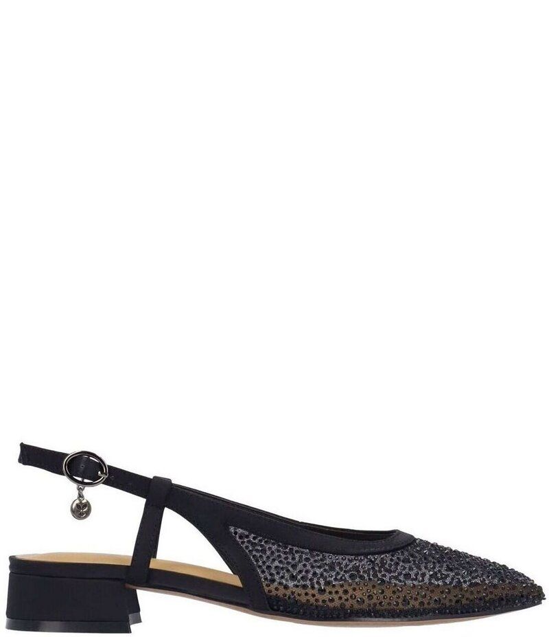 ジェイレニー レディース シューズ ヒール メッシュ J Renee Layton Rhinestone Mesh Slingback Pumps Black ブラック