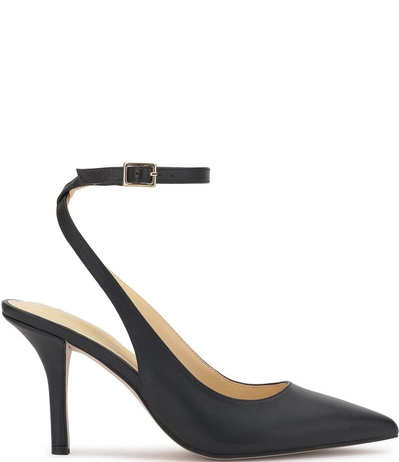 ジェシカシンプソン レディース シューズ ヒール アンクル レザー Jessica Simpson Miriale Leather Slingback Ankle Strap Pumps Black ブラック