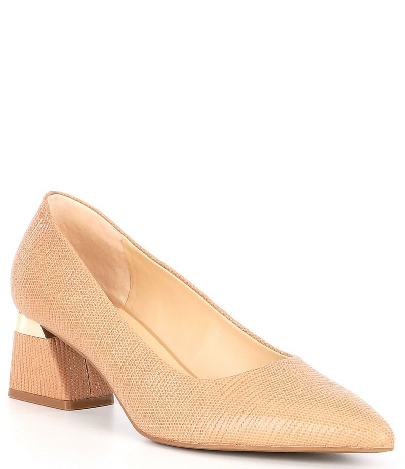アレックスマリー レディース シューズ ヒール Alex Marie Gladdis Embossed Block Heel Pumps Dark Sierra Tan タン