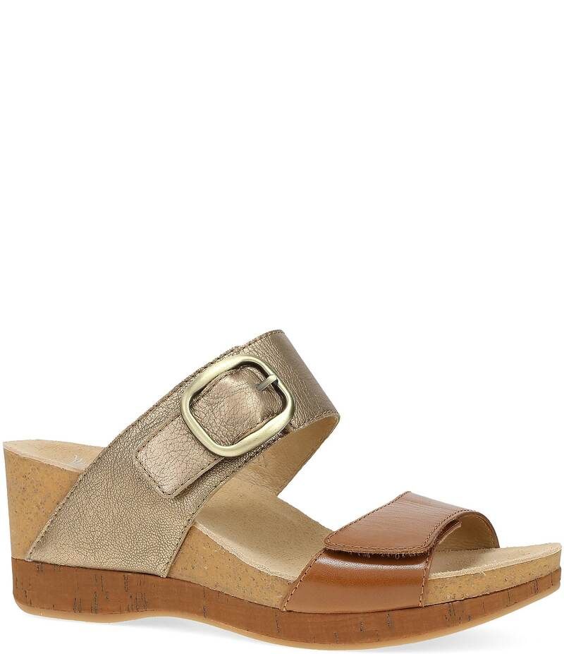 ダンスコ レディース シューズ サンダル レザー Dansko Shannon Leather Slide Sandals GoldTan タン